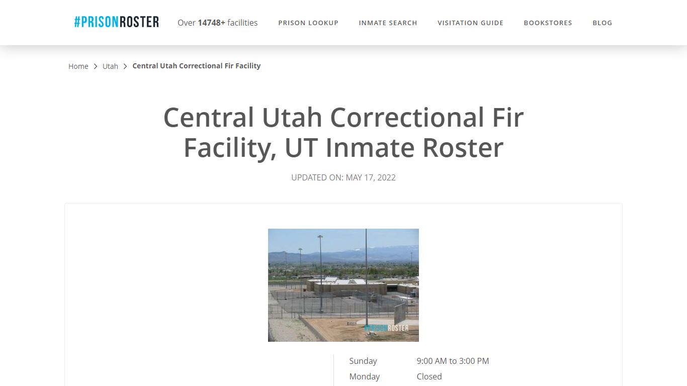 Central Utah Correctional Fir Facility, UT Inmate Roster